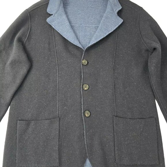 Maurizio Baldassari Brera Reversible Knit Wool Swacket Blazer Cardigan 52 M - Picture 4 of 16
